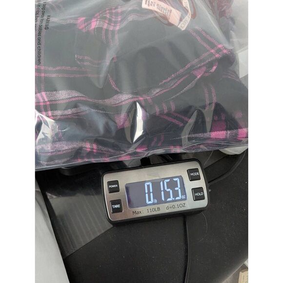 Victorias‎ Secret Shimmer Cotton Flannel Long Sleeve Pajama Set Black Pink Plaid - Picture 12 of 13